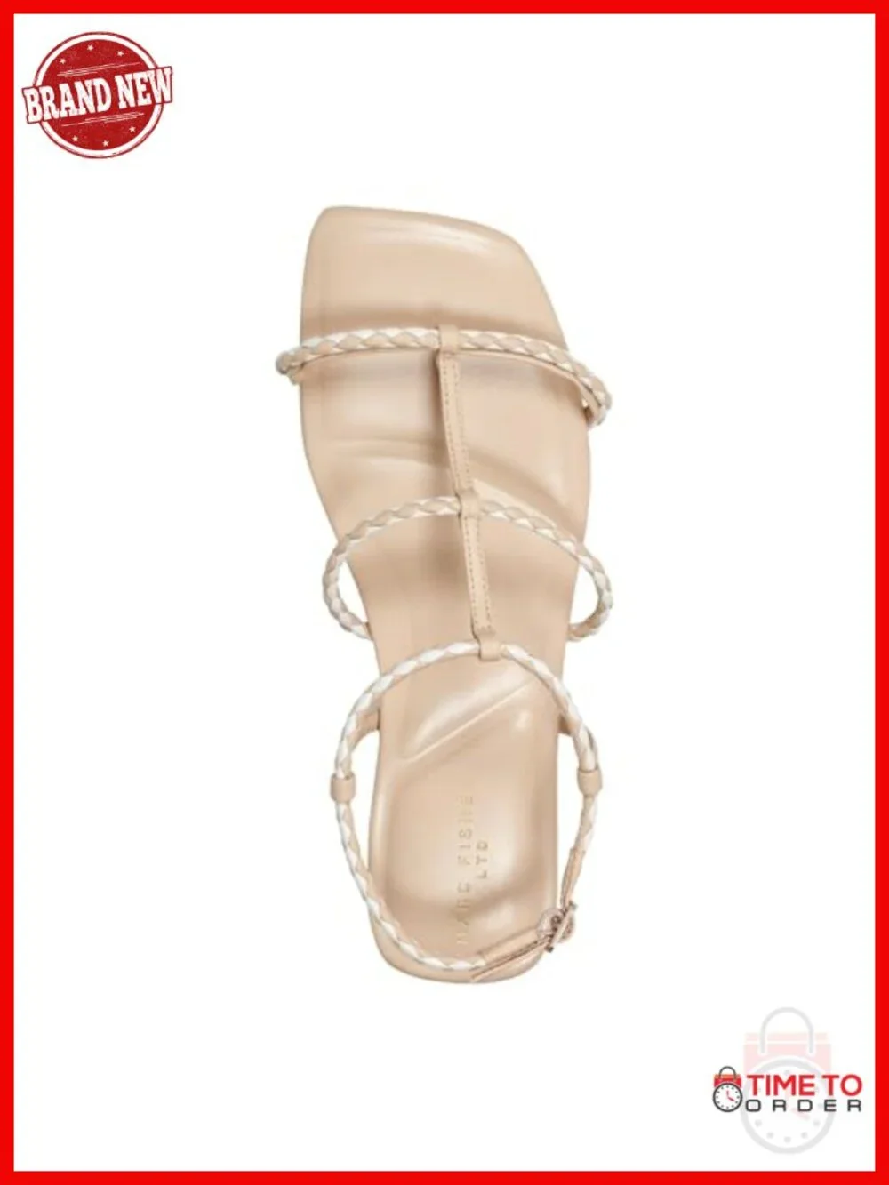 Braided Strappy Square Toe Flat Sandals with Ankle Buckle